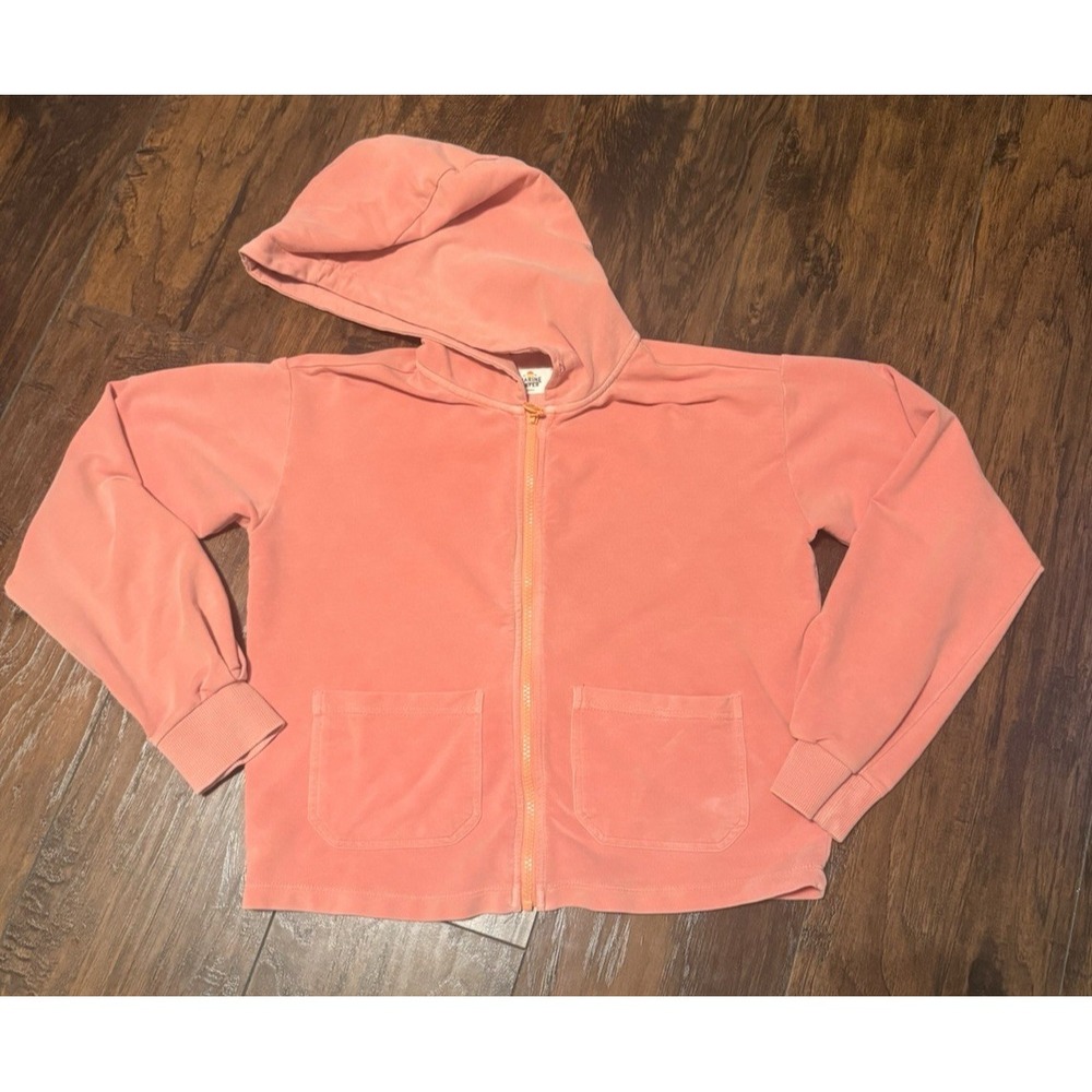 Marine Layer Womens Small Peach Velour Full Zip Hoodie Jacket Soft Cotton Blend